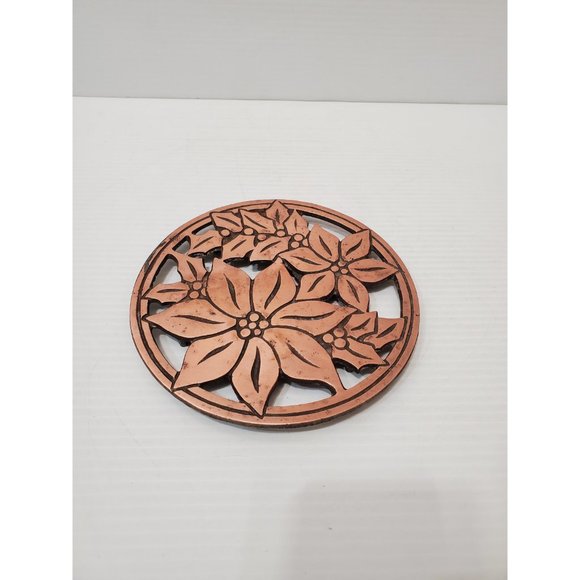 Beautiful leafs design cast copper circular round trivet.Trivet - Pot ho… - Picture 3 of 10